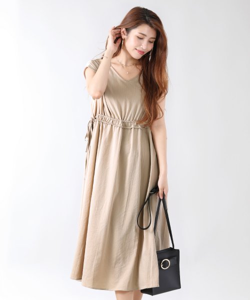 クーポン セール 57 Off ウエスト切替vネックワンピース ブルーイースト Blueeast D Fashion