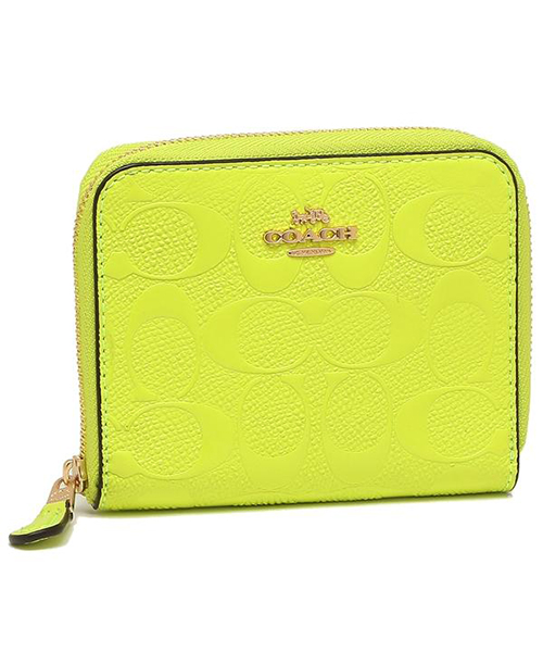 セール中 新品 COACH コーチ 財布 イエロー フローラル プリント - 小物