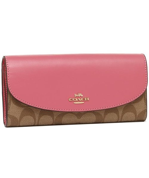 コーチ 長財布 アウトレット レディース Coach F Imcmy カーキ ピンク コーチ Coach D Fashion