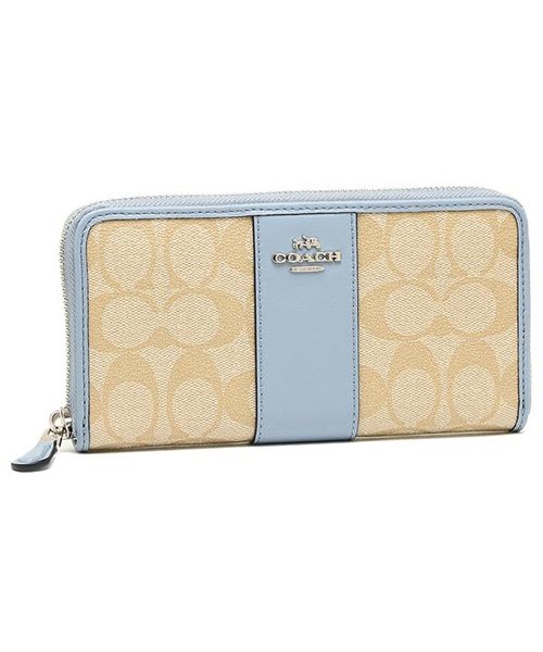 コーチ 長財布 アウトレット レディース Coach F Svca0 ライトカーキ ライトブルー コーチ Coach D Fashion