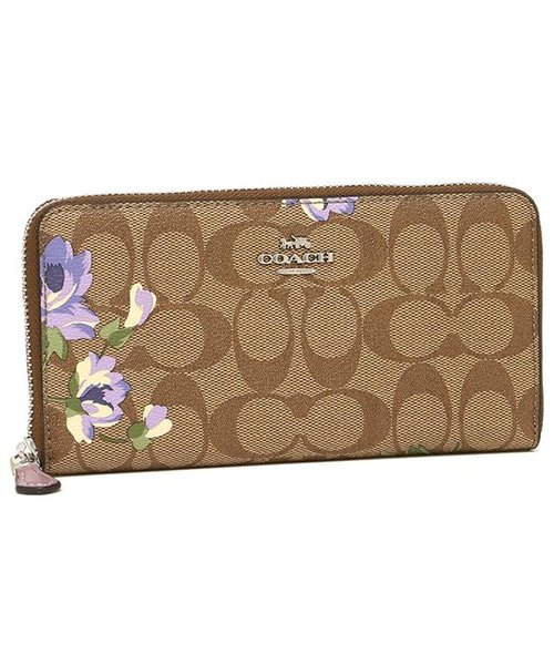 コーチ 長財布 アウトレット レディース Coach F Svotk カーキ パープルマルチ コーチ Coach D Fashion