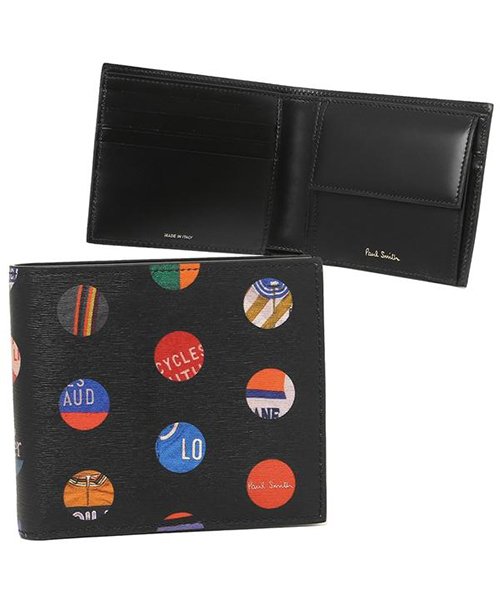 ポールスミス 折財布 メンズ Paul Smith 43 0042 79 ブラック マルチカラー ポールスミス Paul Smith D Fashion