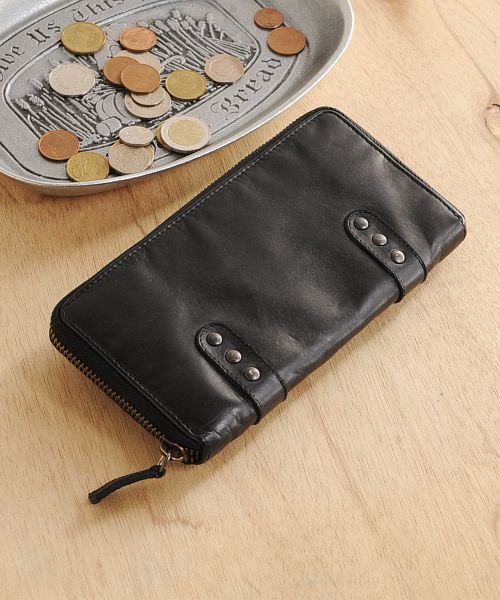 MiaBorsa 牛革ラウンド長財布 ミアボルサ Mia Borsa [Mia Borsa] 牛革レザーウォッシュ加工