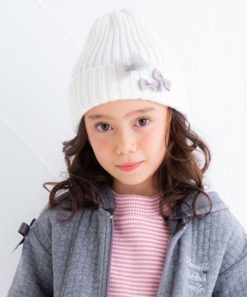 セール リボン付きニット帽 ベベ Bebe D Fashion セール リボン付きニット帽 ベベ Bebe D Fashion