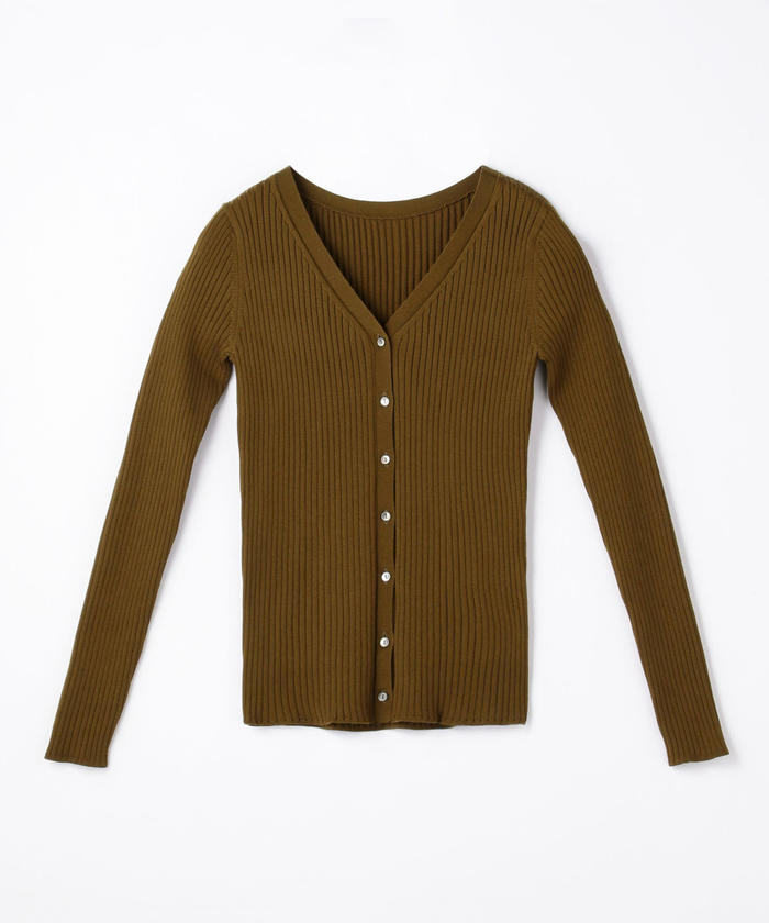 DES PRES - DES PRES リブVネックカーディガン♡完売人気商品♡ セール 60%OFF】ウールポリエステルリブ Vネックカーディガン