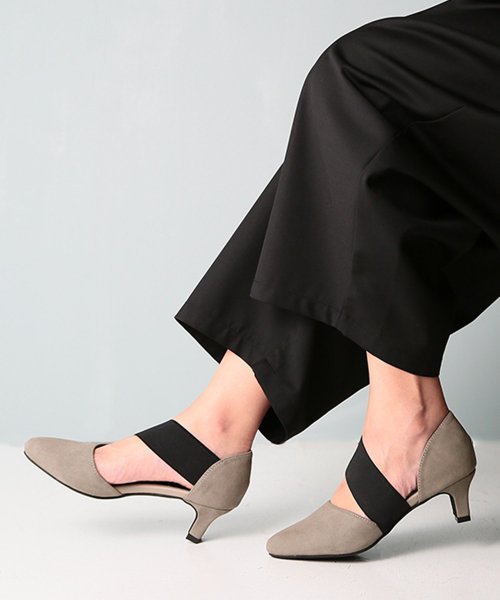 バイカラーゴアストラップパンプス オシャレウォーカー Osharewalker D Fashion
