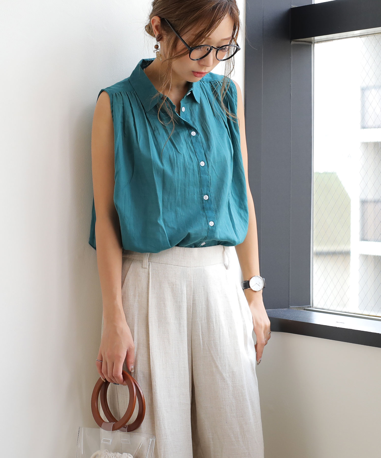 SEE BY CHLOE」 ノースリーブブラウス 36 ブラウン レディース