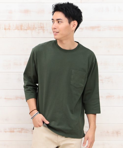 ヘビーウエイトポケット付き7分袖tシャツ 7分袖 Tシャツ メンズ 七分袖 制菌 防臭 ジギーズショップ Jiggys Shop D Fashion