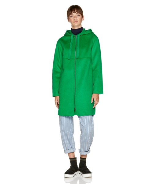 セール ウール一枚仕立てフードコート ベネトン レディース Benetton Women D Fashion