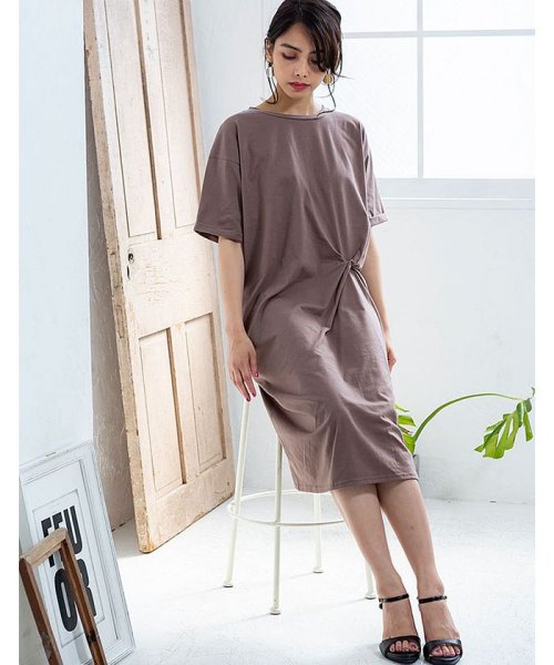 セール ワンピース らくちんなのにこのこなれ感 ツイストアシンメトリーtシャツワンピース グローウィングリッチ Growingrich D Fashion セール ワンピース らくちんなのにこのこなれ感 ツイストアシンメトリーtシャツワンピース グローウィングリッチ Growingrich D Fashion