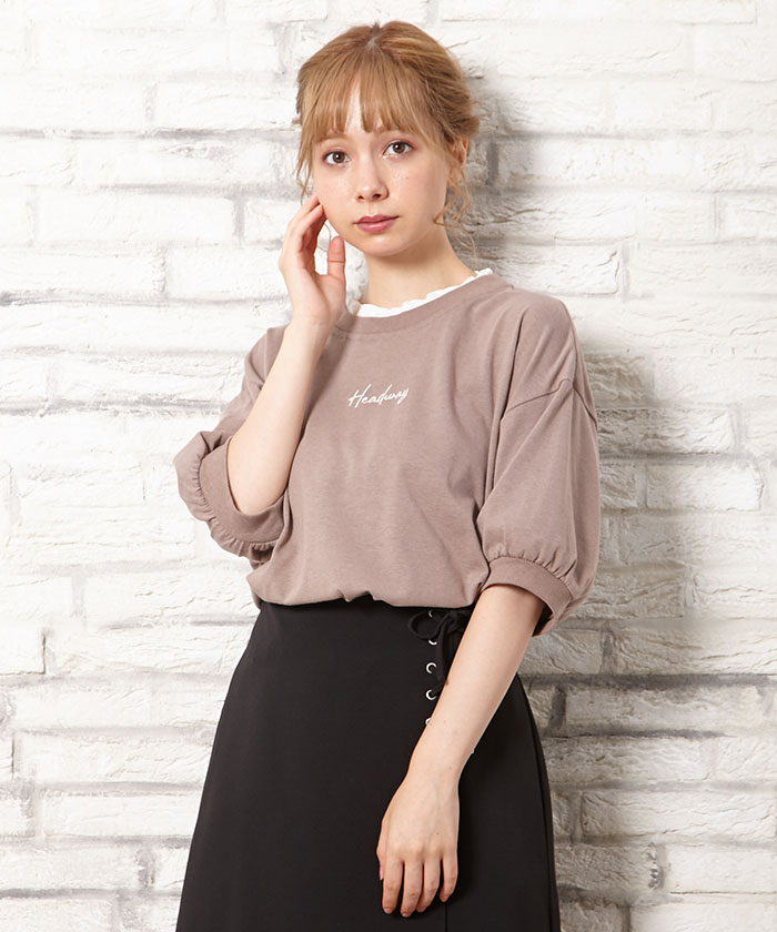 セール 61%OFF】イング INGNI 襟レースボリューム袖Tシャツ セール 61%OFF】イング INGNI 襟レースボリューム袖Tシャツ