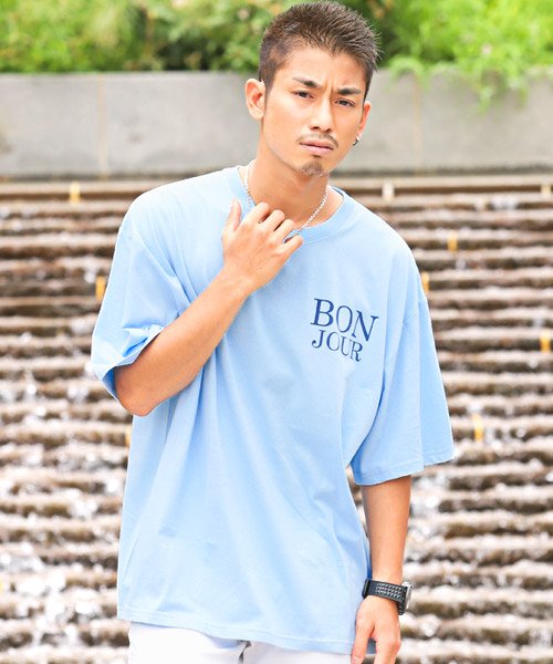 セール ビッグロゴプリントオーバーサイズ半袖tシャツ Tシャツ メンズ 半袖 ロゴ プリント ビッグシルエット ラグスタイル Luxstyle D Fashion