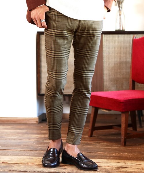 ５pチェックパンツ スキニー スキニーパンツ メンズ ストレッチ チェックパンツ チェック スリム パンツ ジギーズショップ Jiggys Shop D Fashion