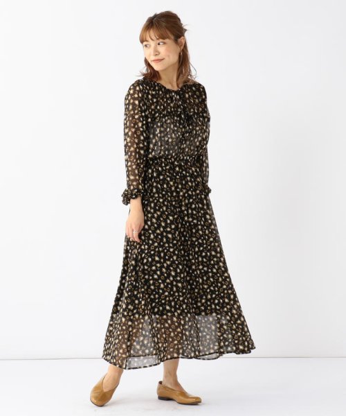 セール Ray Beams ヒョウ柄 シフォン ロングワンピース ビームス アウトレット Beams Outlet D Fashion