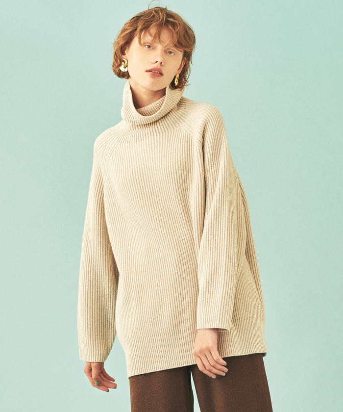 セール 40%OFF】コットンカシミヤウール ハイネックチュニック セール 40%OFF】コットンカシミヤウール ハイネックチュニック