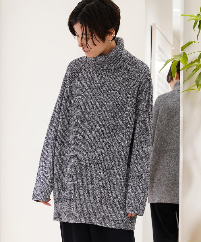 セール 40%OFF】コットンカシミヤウール ハイネックチュニック セール 40%OFF】コットンカシミヤウール ハイネックチュニック