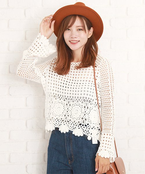 フェミニンサマーセーター韓国ファッションレディース夏用涼しいニット白 Vl 55 S S アミュレット Amulet D Fashion