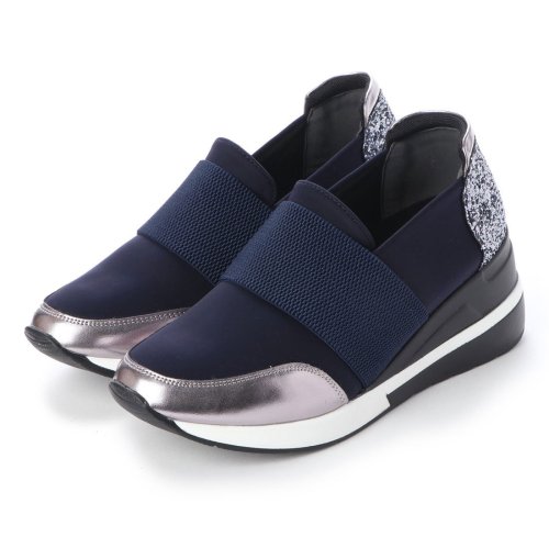 セール 踵グリッターストレッチ素材ゴムスリッポンウェッジスニーカー ミンキーミー Minky Me D Fashion セール 踵グリッターストレッチ素材ゴムスリッポンウェッジスニーカー ミンキーミー Minky Me D Fashion
