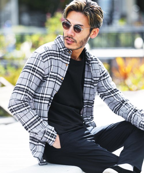 クーポン コットンネルチェックシャツ チェックシャツ メンズ ネルシャツ シャツ 長袖シャツ ジギーズショップ Jiggys Shop D Fashion