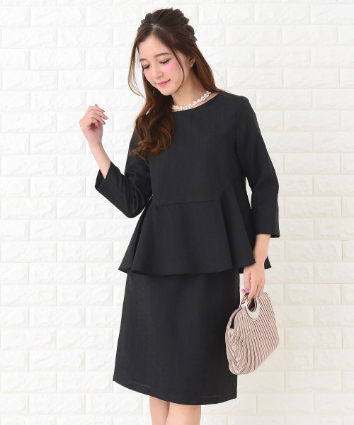 ぺプラム七分袖ツーピーススーツ セットアップ レースレディース Lace Ladies D Fashion ぺプラム七分袖ツーピーススーツ セットアップ レースレディース Lace Ladies D Fashion