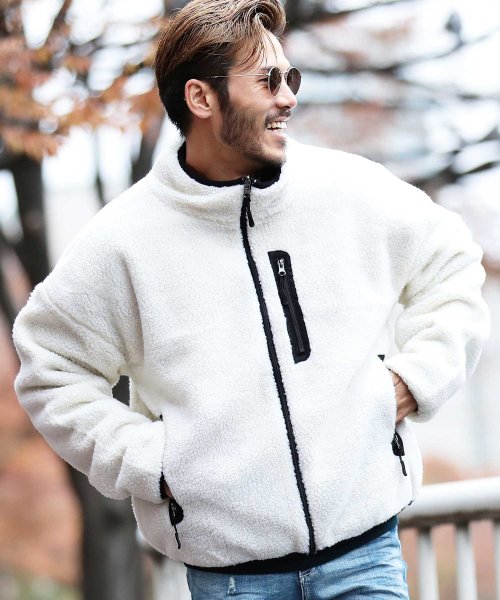 薄中綿リバーシブルボアフリースジャケット ボア ブルゾン メンズ 中綿 フリース ジギーズショップ Jiggys Shop D Fashion 薄中綿リバーシブルボアフリースジャケット ボア ブルゾン メンズ 中綿 フリース ジギーズショップ Jiggys Shop D Fashion