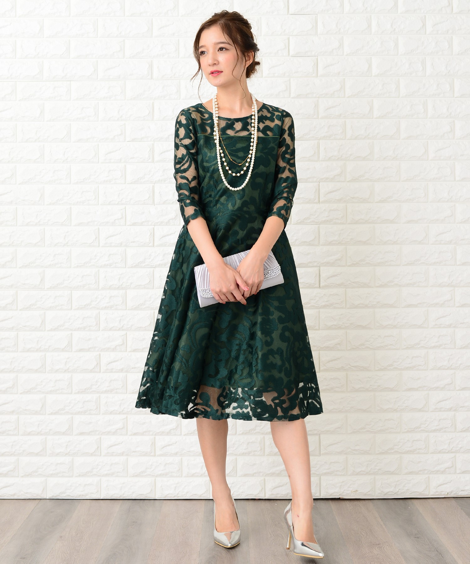 Kastane オケージョンドレス Jacquard design dress Kastane（カスタネ）の「【オケージョンドレス/結婚式】Jacquard