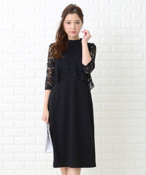 レースケープ付きレース袖ワンピース ドレス レースレディース Lace Ladies D Fashion レースケープ付きレース袖ワンピース ドレス レースレディース Lace Ladies D Fashion