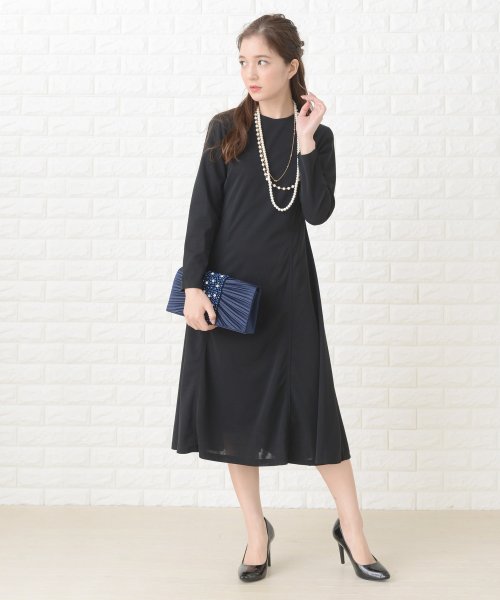 セール10 Off シンプル長袖フォーマルミモレ丈ワンピース ドレス レースレディース Lace Ladies D Fashion