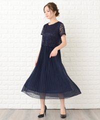 Lace Ladies/セットアップ風レース半袖×プリーツロングスカート フォーマルワンピース・ドレス/502628587