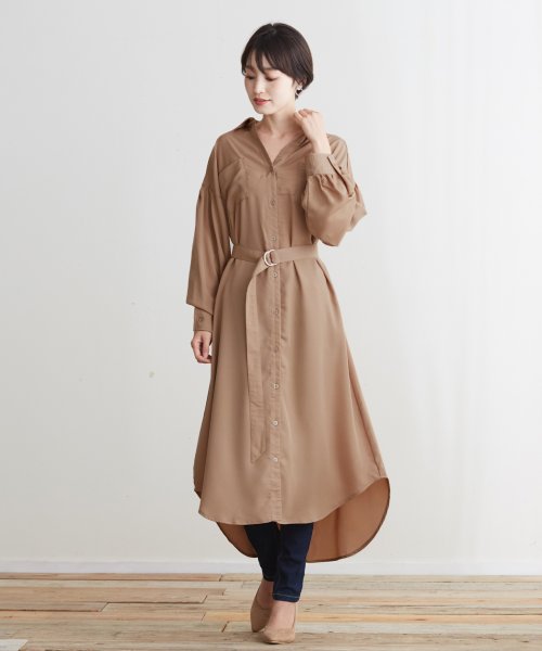 ベルト付とろみシャツワンピ Happy急便 By Verita Jp Happy Exp D Fashion