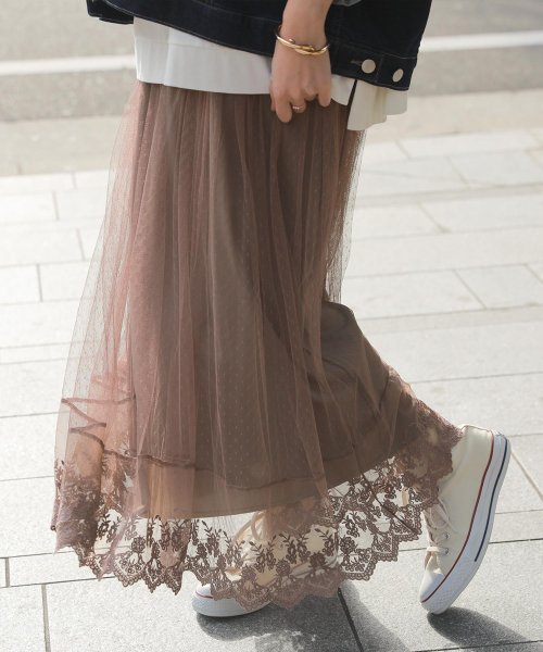 セール 贅沢レースロングペチワンピース オシャレウォーカー Osharewalker D Fashion