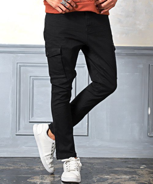 セール サルエルカーゴパンツ サルエルパンツ カーゴパンツ メンズ デニム ラグスタイル Luxstyle D Fashion