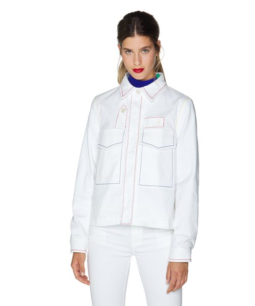 セール ストレッチ配色ステッチステンカラージャケット ベネトン レディース Benetton Women D Fashion