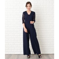 Lace Ladies/レースレディース Lace Ladies ノースリーブVネックオールインワン・ワイドパンツドレス/502655246