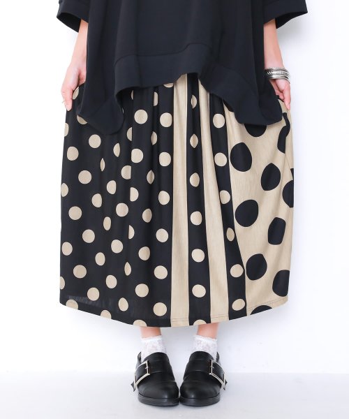 ニュアンスドットスカート オシャレウォーカー Osharewalker D Fashion ニュアンスドットスカート オシャレウォーカー Osharewalker D Fashion