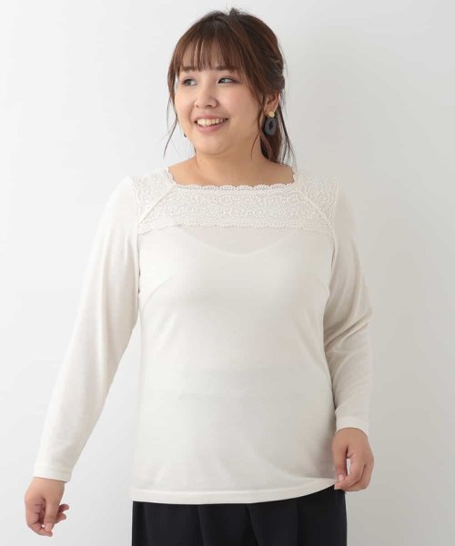 セール 50 Off 大きいサイズ 肩見せレースインナーカットソー エウルキューブ Eur3 D Fashion セール 50 Off 大きいサイズ 肩見せレースインナーカットソー エウルキューブ Eur3 D Fashion