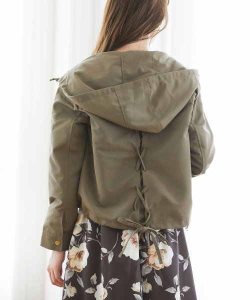 クーポン 美人百花5月号掲載 後ろレースアップデザインマウンテンパーカー トッコクローゼット Tocco Closet D Fashion