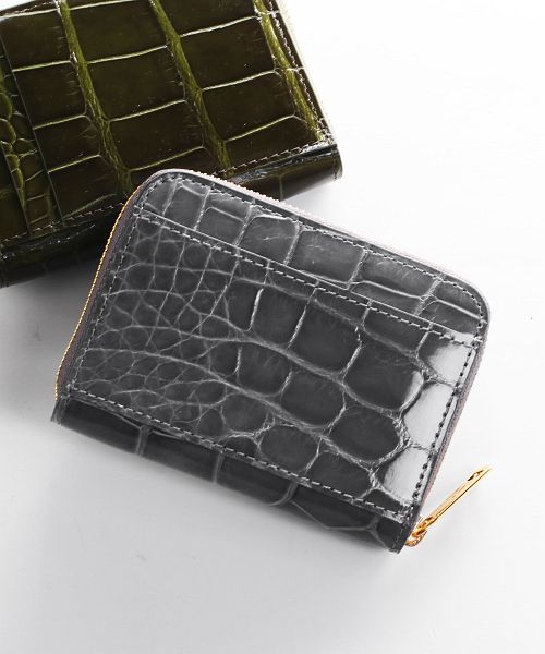 セザンヌ　カードケース　黒　クロコダイル調 セザンヌカードケース黒クロコダイル調