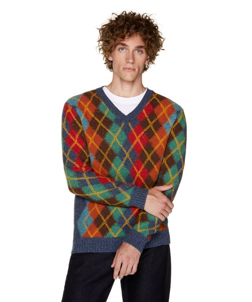 セール アーガイルニット セーター ベネトン メンズ Benetton Mens D Fashion セール アーガイルニット セーター ベネトン メンズ Benetton Mens D Fashion