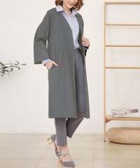 Doux Belle/ドゥー ベル Doux Belle ノーカラーロング丈トレンチコート (シルバー)/502691129