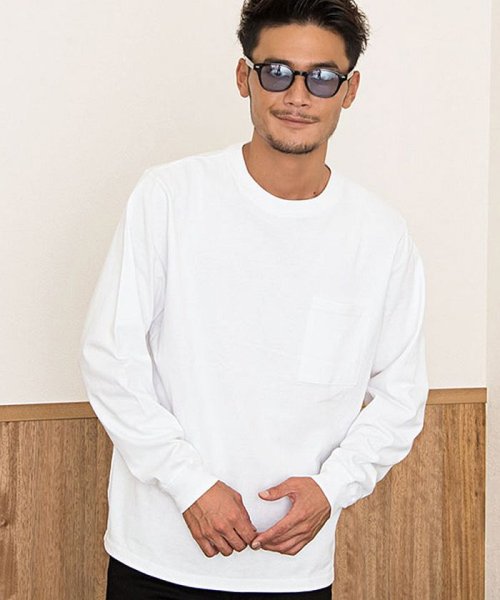 Goodwear グッドウェア ヘビーウェイトポケット付きビッグシルエットクルーネック長袖tシャツ グッドウェア Goodwear D Fashion