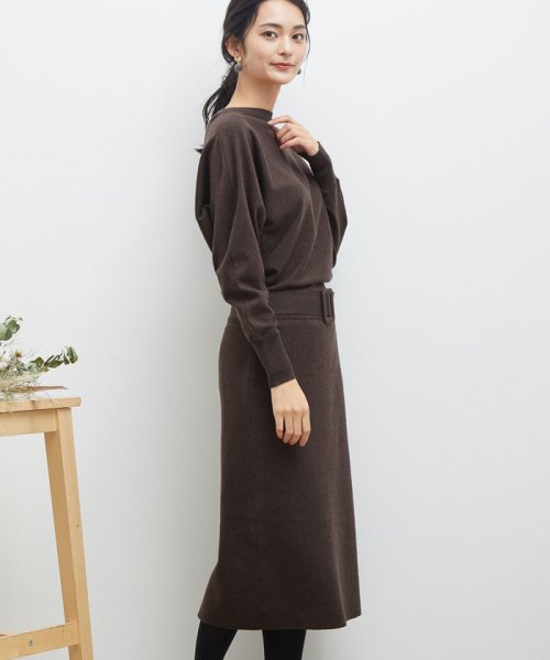 セール ベルト付きドルマンニットワンピース ロペピクニック Rope Picnic D Fashion