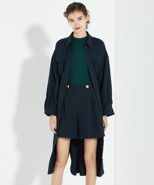 セール 千鳥woolシャツコート 502698989 グレースコンチネンタル Grace Continental D Fashion