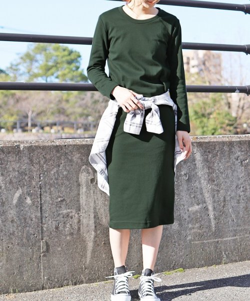 スウェットロング丈ワンピース レカ Reca D Fashion スウェットロング丈ワンピース レカ Reca D Fashion
