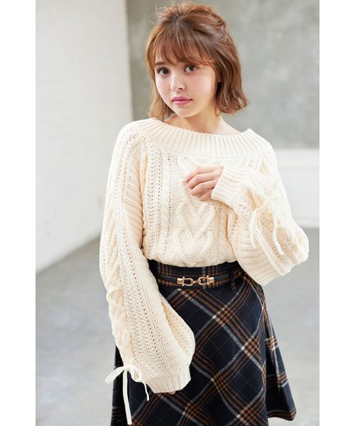 セール 3gケーブルac袖レースupオフショルニット 502705414 イング Ingni D Fashion
