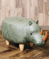 En Fance/アンファンス EN FANCE アニマルモチーフのスツール Rhino リノ（サイ）カーキ/502710313