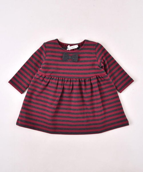 セール インレイボーダー長袖ワンピース 70cm 90cm バースデーパーティ Birthday Party D Fashion セール インレイボーダー長袖ワンピース 70cm 90cm バースデーパーティ Birthday Party D Fashion