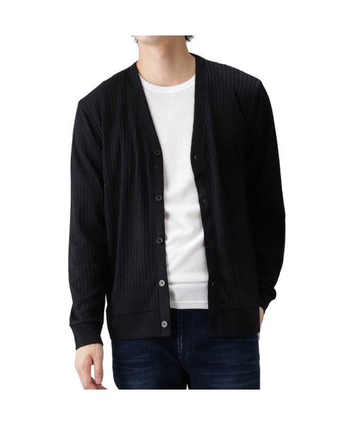 Navy ネイビー ミル起毛ワイドリブカーディガン Mh fw マックハウス メンズ Mac House Men D Fashion