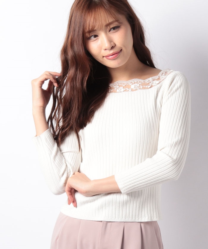 セール 70%OFF】衿レースニットPO(502727205) | レッセ・パッセ