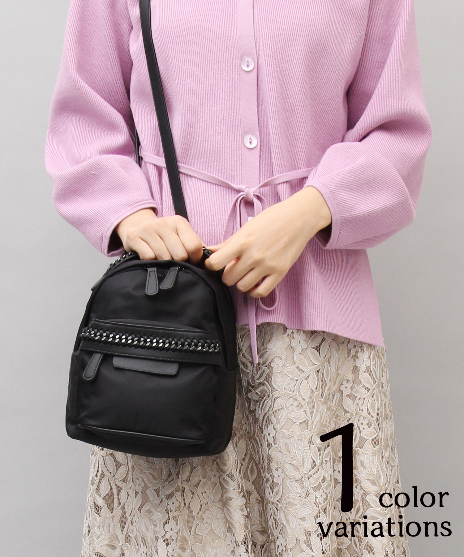 Mangetsu☆未使用◎russetリュックショルダーグレー系 ラシット russet 蓋口リュック(CE－007－OUT) （Gray/Pink